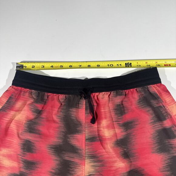 Janji 6” AFO Middle Running Shorts Men’s Medium Red Black Tie Dye Lightweight - Picture 6 of 11
